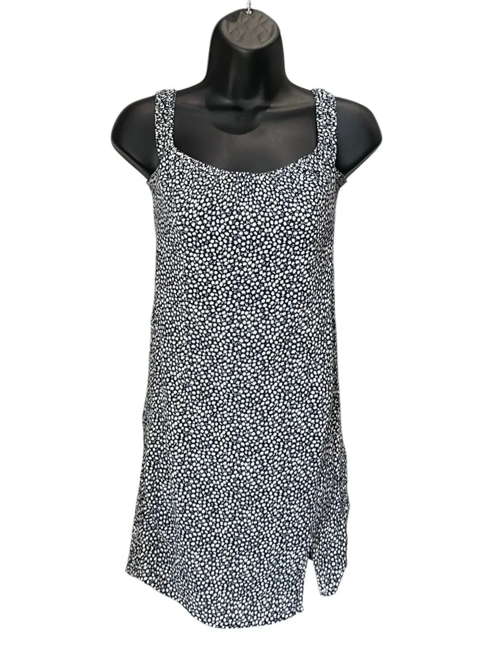 Adika Floral Stretch Mini Dress Blue White Floral Size Medium